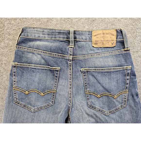 American Eagle Jeans Mens Size 26x28 (27x27) Dark Wash Fade Active Flex Athletic - Picture 3 of 10